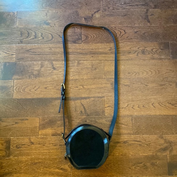 Anthropologie Handbags - Anthropologie Suede and Leather Round Crossbody Bag